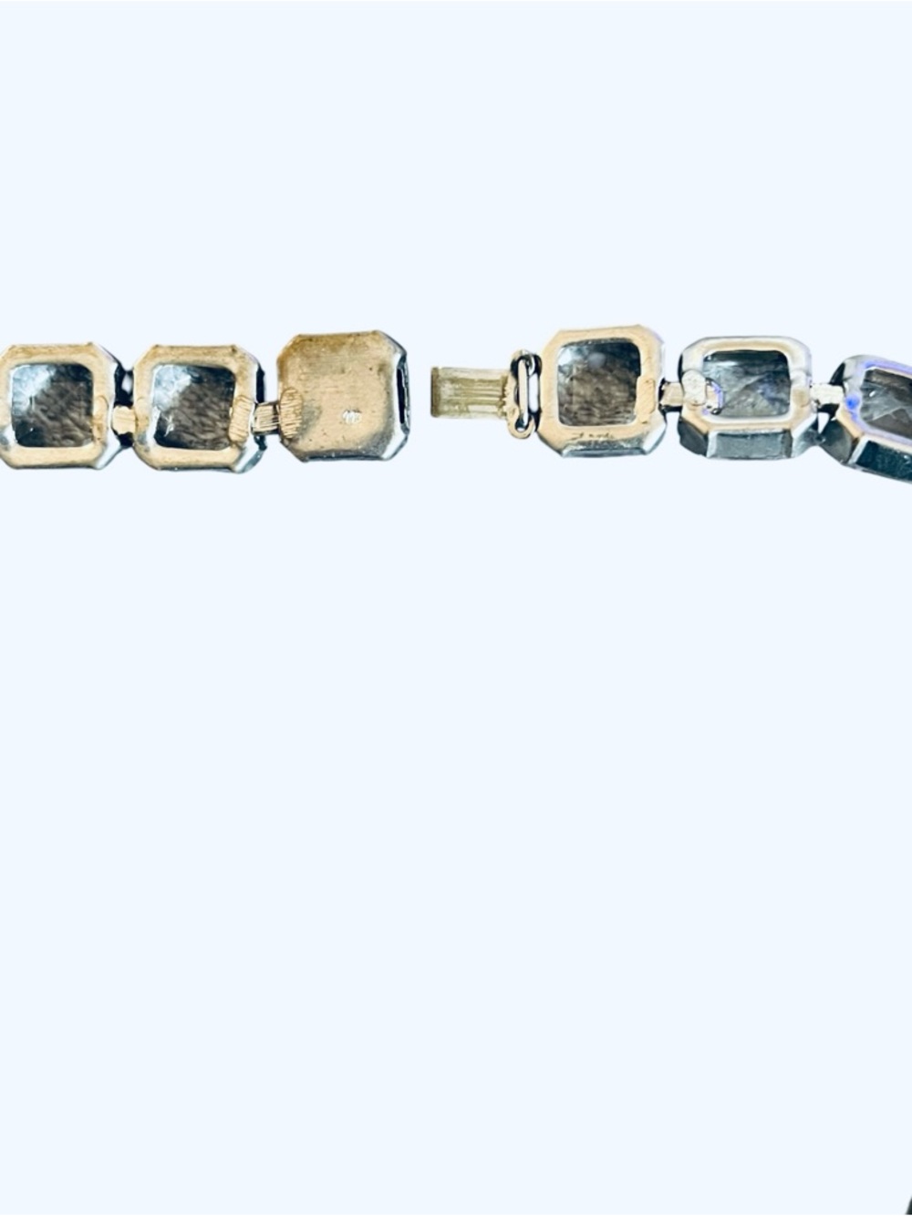 NECKLACE Silver Faceted Square Crystal Necklace - Women's Elegant Chain - Picture 4 of 5